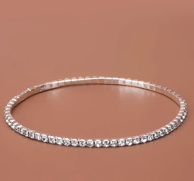 Veintidós Diamond Silver Anklet
