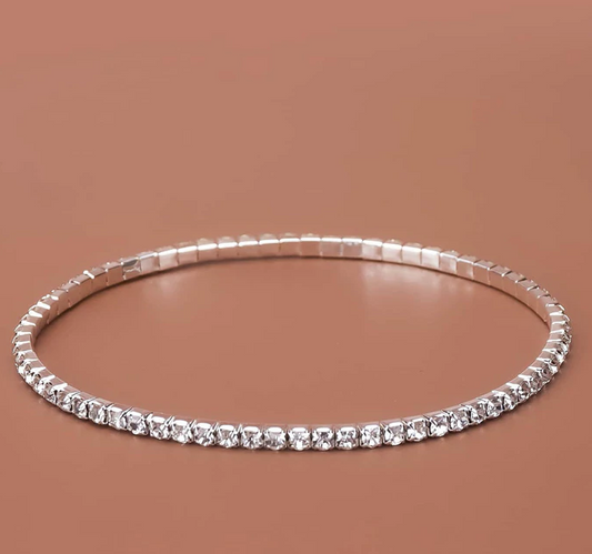 Veintidós Diamond Silver Anklet